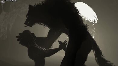 The werewolf takes the beautiful Yorha from behind as she moans in pleasure!