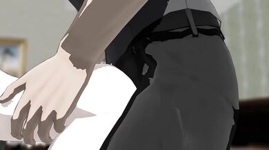 Hentai Maid Service: Femboys Masturbation Lesson with G-Stringed Gonergo