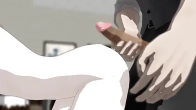 Hentai Maid Service: Femboys Masturbation Lesson with G-Stringed Gonergo