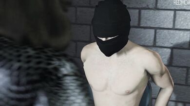 A hot redhead named Elizabeth is teased by her lover in front of the mirror, and its a sight to see!