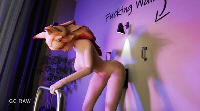 Ahri gets double-penetrated by two stiff penises at home