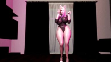 A horny Ahri is pleasuring herself with a vibrating dildo while watching her favorite anime