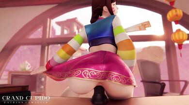 Overwatchs Dva f**ks a huge black dildo in stunning 60 frames per second!