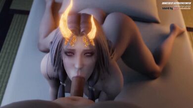 One lazy day, Miyoshino decides to watch an erotic video of a busty blonde getting blown by her boyfriend