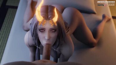 One lazy day, Miyoshino decides to watch an erotic video of a busty blonde getting blown by her boyfriend