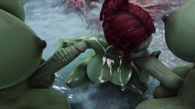 Watch part two of the hot and sexy futa orc porn with our little goblin slut as they fuck each other and their tiny partners