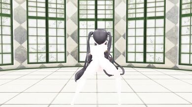Eternal Embrace of a Shadowy Siren: Mona the Nude Ghostly Dancer in 3D MMD Animation