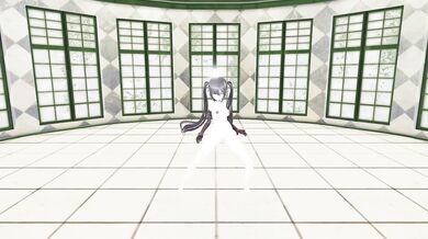 Eternal Embrace of a Shadowy Siren: Mona the Nude Ghostly Dancer in 3D MMD Animation