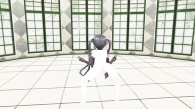 Eternal Embrace of a Shadowy Siren: Mona the Nude Ghostly Dancer in 3D MMD Animation