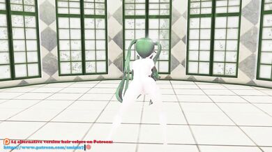 Eternal Embrace of a Shadowy Siren: Mona the Nude Ghostly Dancer in 3D MMD Animation