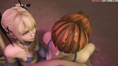 Marie and Kasumi: Shared Blowjob - Doctor Ds Office