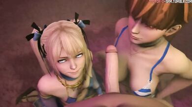 Marie and Kasumi: Shared Blowjob - Doctor Ds Office