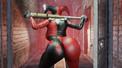 I love it when Harley Quinn shakes her booty in that sexy outfit, and today shes wearing the Kishi costume