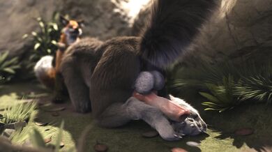 An animated lesbian threesome between a fox and wolf? Wow, that sounds like a hot animation!