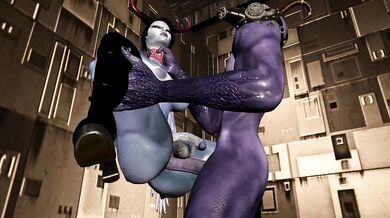 Demoness in heat gets her butt pounded by a futa demon!