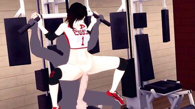 Sweaty Gym Girl on the Stairmaster gets Ridden by a Hard Ruby Cock