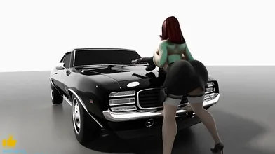 Watch hot lesbian sex scene with Black Widow and her horse dick nipples