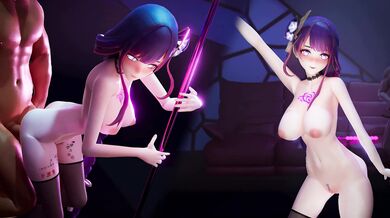 Sexy Raiden Ei performs an erotic dance and indulges in intense sex