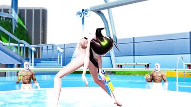 Watch two sexy girls battle it out with water guns, wetting each other and getting soaked from head to toe!