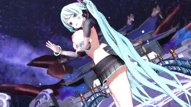 The 3D-animated virtual singer Hatsune Miku gets a little too close for comfort with some sexy girls in this hot MMD porn scene!