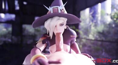 Watch Tiaz take the ultimate mercy f*ck as a horny witch sucks his dick and rides him hard!