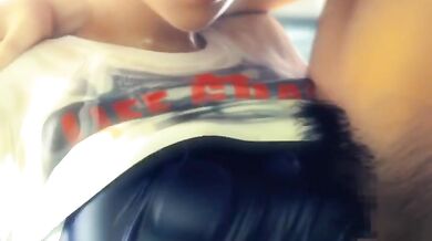 Horny Girls Get Freaky in the Locker Room and Tit Fuck Each Other (Amelialtie)