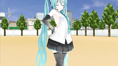 Miku Gets Double Penetrated in the Great Outdoors as a Challenge for Zien and Zao