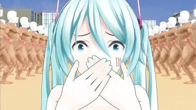 Miku Gets Double Penetrated in the Great Outdoors as a Challenge for Zien and Zao