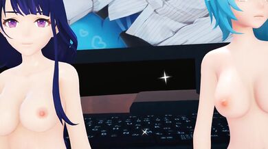 Kotarou3990 and Eula Raiden Ei dance with their thumbs up, Segs approves!