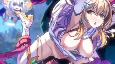 Watch as Paimon unleashes his tentacle monster self upon Lumine in this incredible porn video!