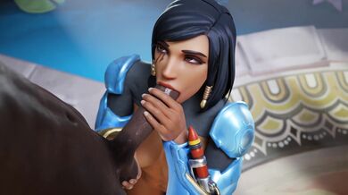 Watch how this black guy gets a blowjob from Pharah in 4k HD!