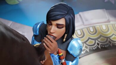 Watch how this black guy gets a blowjob from Pharah in 4k HD!