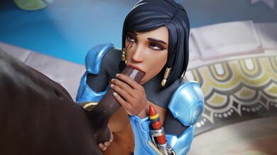 Watch how this black guy gets a blowjob from Pharah in 4k HD!