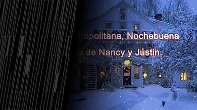 ``` El reportero de noticias hace un especial navideño en español ```