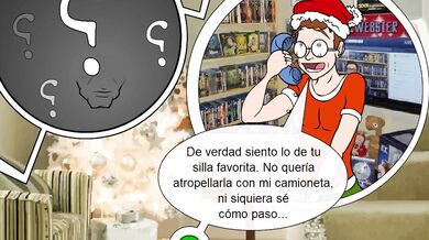 ``` El reportero de noticias hace un especial navideño en español ```