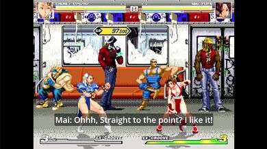 Busty futa Ms Shiranui takes on female Chun-Li and her massive cock