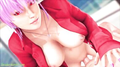 The hottie Ayane rides her cowgirl style while having a wild sex with Spizder