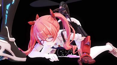 Watch as the electric currents of Teslas technology ignite a passionate and intense impact on three lovely ladies in Honkai Impact 3 AKT!