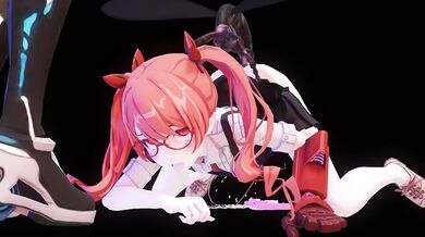 Watch as the electric currents of Teslas technology ignite a passionate and intense impact on three lovely ladies in Honkai Impact 3 AKT!
