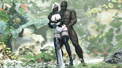 In the jungle, 2Bs love for dogs knows no bounds She takes her blacked-out lover in every doggy style imaginable, and he cant get enough of it!