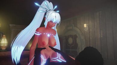 A hot Japanese babe is being ravished by a giant penis while riding on it in a public place