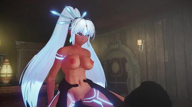 A hot Japanese babe is being ravished by a giant penis while riding on it in a public place