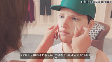 Lonely MILF Cora tries on her husbands Doberman costume and gets caught in the act by her nosy neighbor!