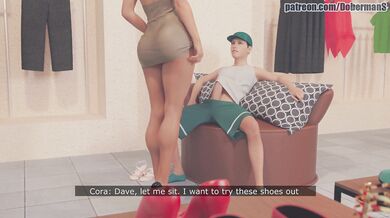 Lonely MILF Cora tries on her husbands Doberman costume and gets caught in the act by her nosy neighbor!