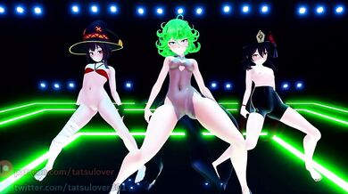 Megumin and Hu Tao get caught masturbating to Gigi Dagostinos Bla Bla Bla