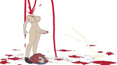 Watch as a male futa is brutally decapitated with chalk in this hardcore hentai porn!
