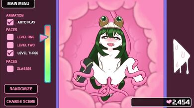 Watch the Lovecraft Locker Room scene featuring Tsuyu Asui as she gets caught masturbating by her teammates during training!