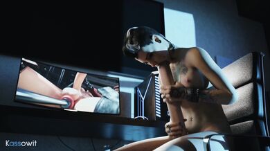 Watch how Clara masturbates herself with her own toys while watching the Kassowitz porn tape