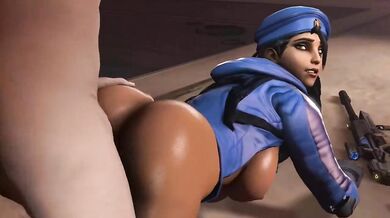 Watch Overwatch as Ana Amari gets hot and steamy with Arhoangel in this intense and passionate love scene!