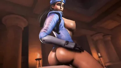Watch Overwatch as Ana Amari gets hot and steamy with Arhoangel in this intense and passionate love scene!
